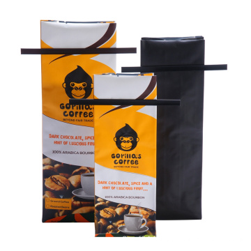 Quad Seal Coffee Bag, Tin Tie Coffee Bag